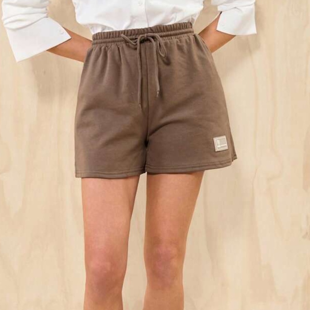SHEIN Brown Elastic Drawstring Athletic Shorts